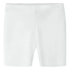 Girls Soft 100% Cotton Bike Shorts | White