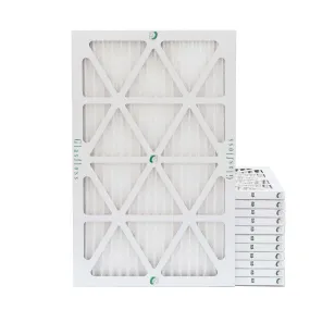 12 Pack of 14x25x1 MERV 10 Pleated Air Filters by Glasfloss. Actual Size: 13-1/2 x 24-1/2 x 7/8