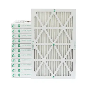 12 Pack of 16x25x2 MERV 10 Pleated 2' Inch Air Filters by Glasfloss. Actual Size: 15-1/2 x 24-1/2 x 1-3/4