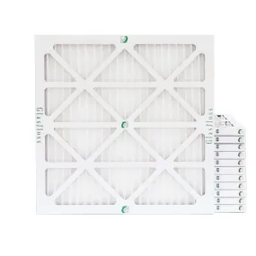 12 Pack of 20x20x1 MERV 10 Pleated Air Filters by Glasfloss. Actual Size: 19-1/2 x 19-1/2 x 7/8