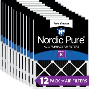 12x24x1 (11_1/2x23_1/2) Pure Carbon Odor Reduction Furnace Air Filters 12 Pack