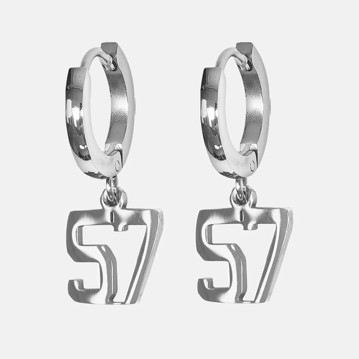 57 Number Earring - Stainless Steel