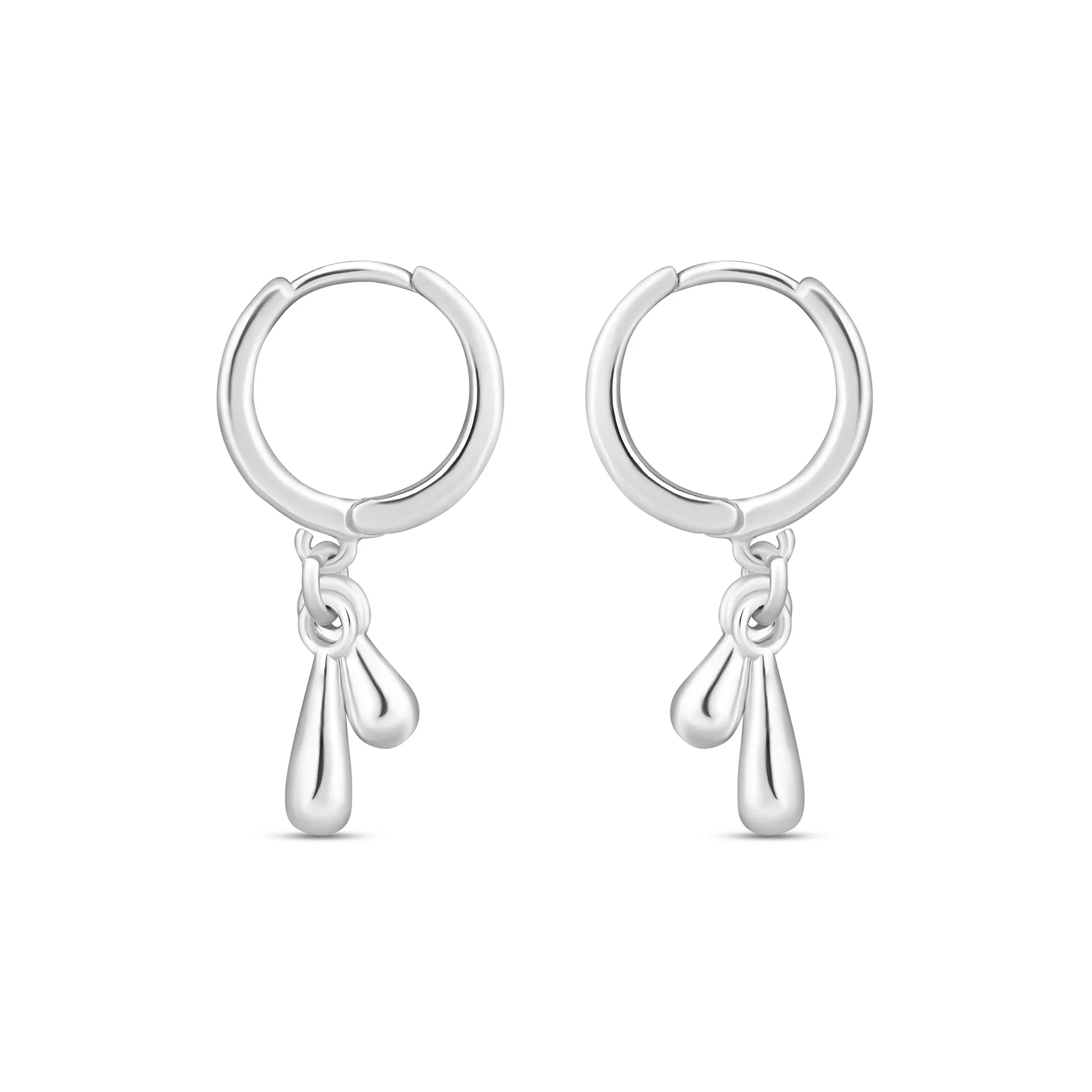 Accessorize London Women's Sterling Silver-Plated Molten Drop Hoops