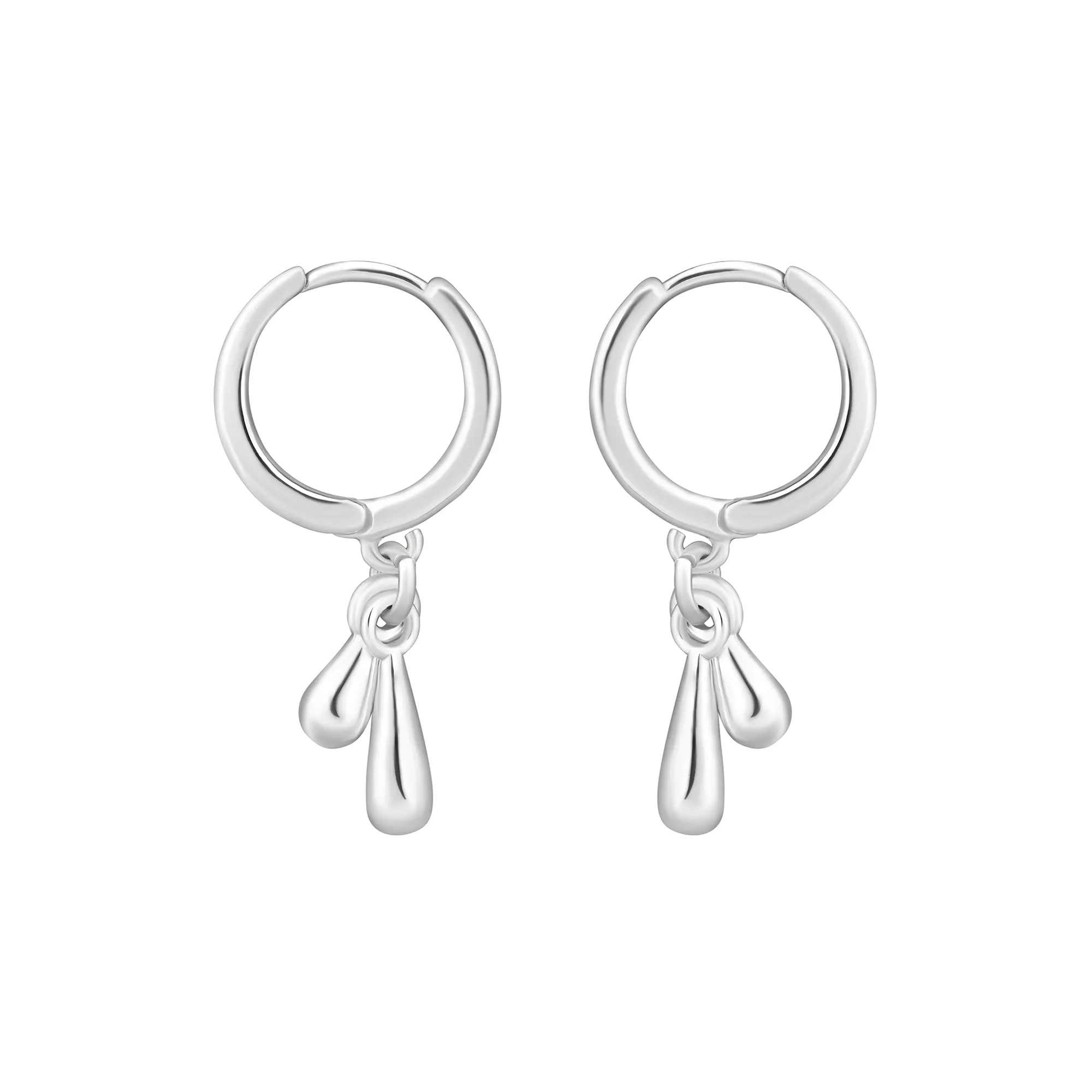 Accessorize London Women's Sterling Silver-Plated Molten Drop Hoops