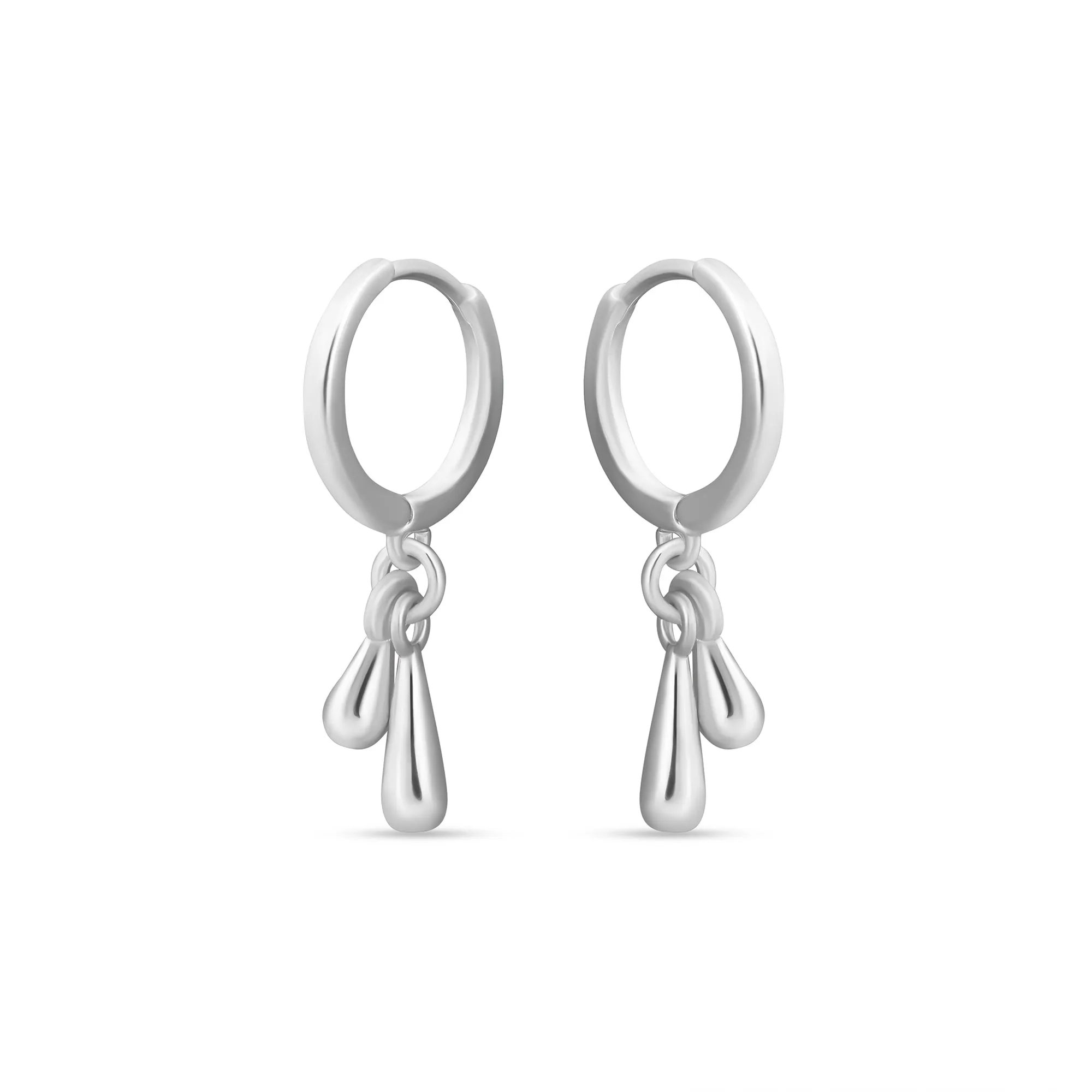 Accessorize London Women's Sterling Silver-Plated Molten Drop Hoops