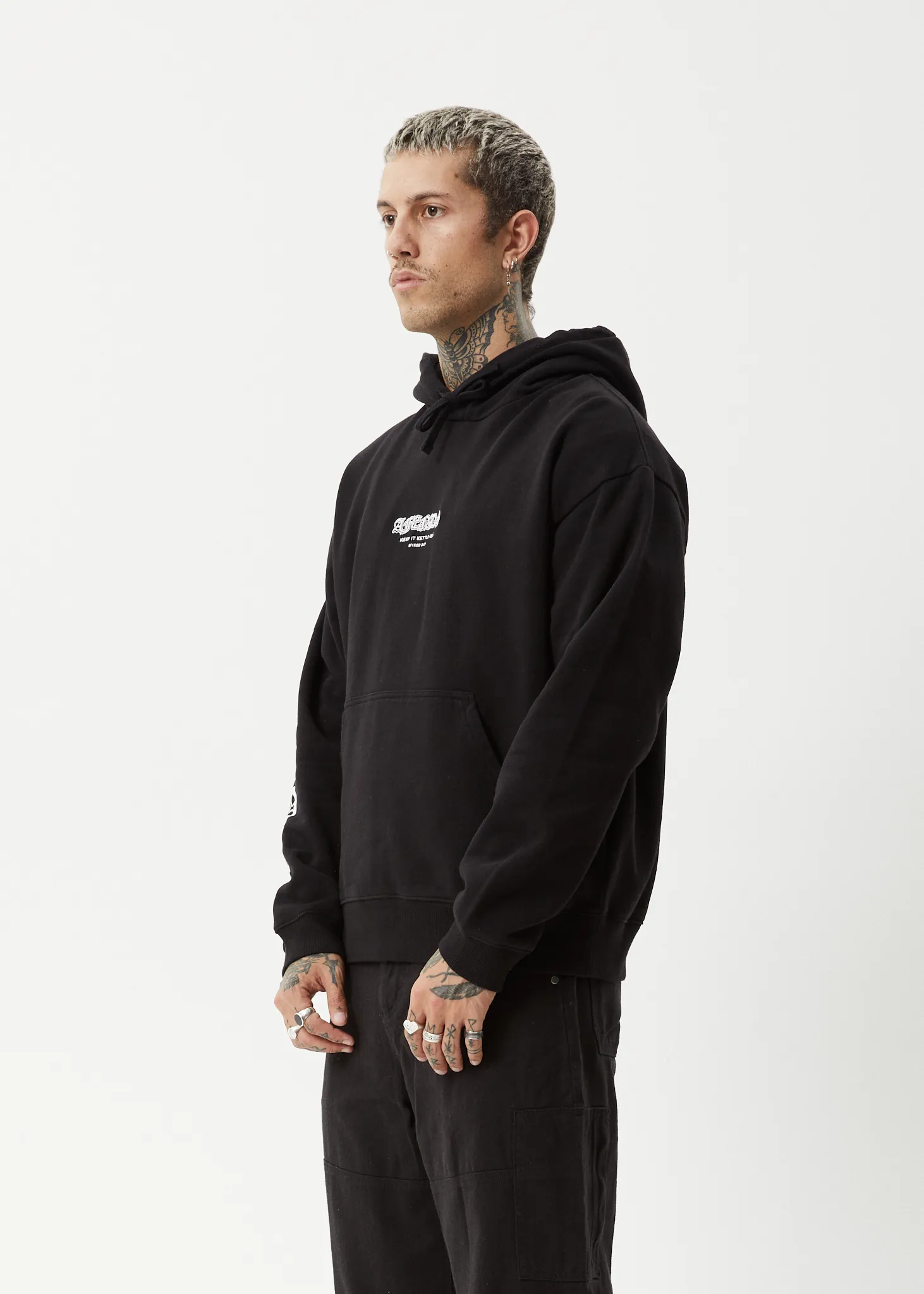 AFENDS Mens Gothic - Pull On Hood - Black