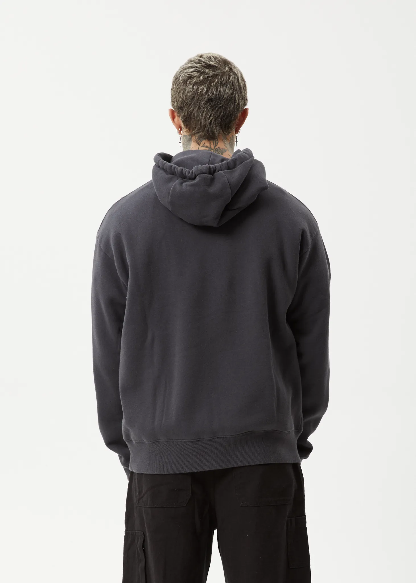 AFENDS Mens Vinyl - Pull On Hood - Charcoal