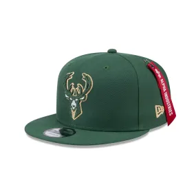 Alpha Industries x Milwaukee Bucks Green 9FIFTY Snapback Hat