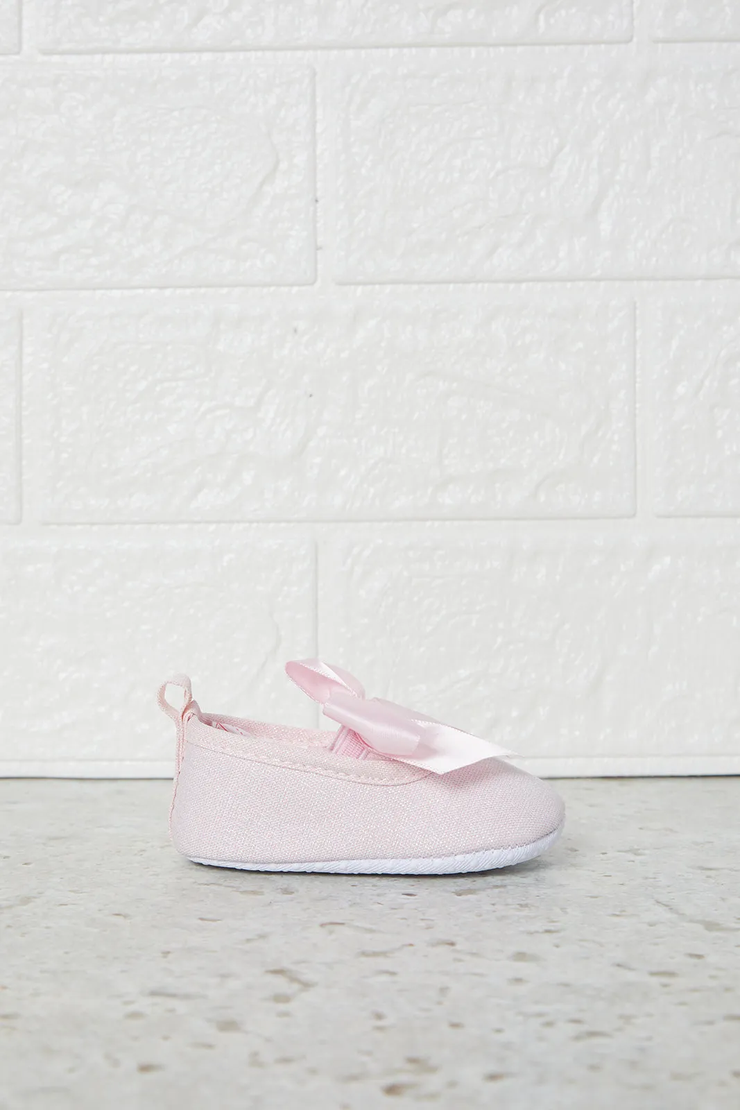 Baby Pink Bow Pram Shoes