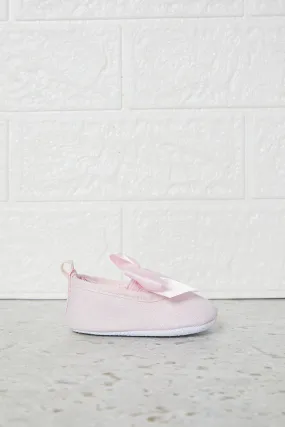 Baby Pink Bow Pram Shoes