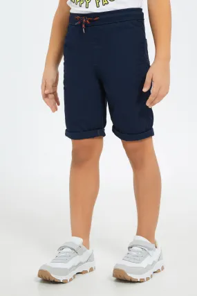 Boys Navy Pull On Shorts