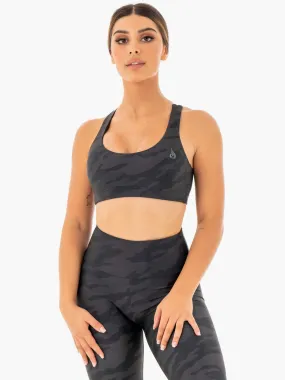 Camo Sports Bra - Black Camo