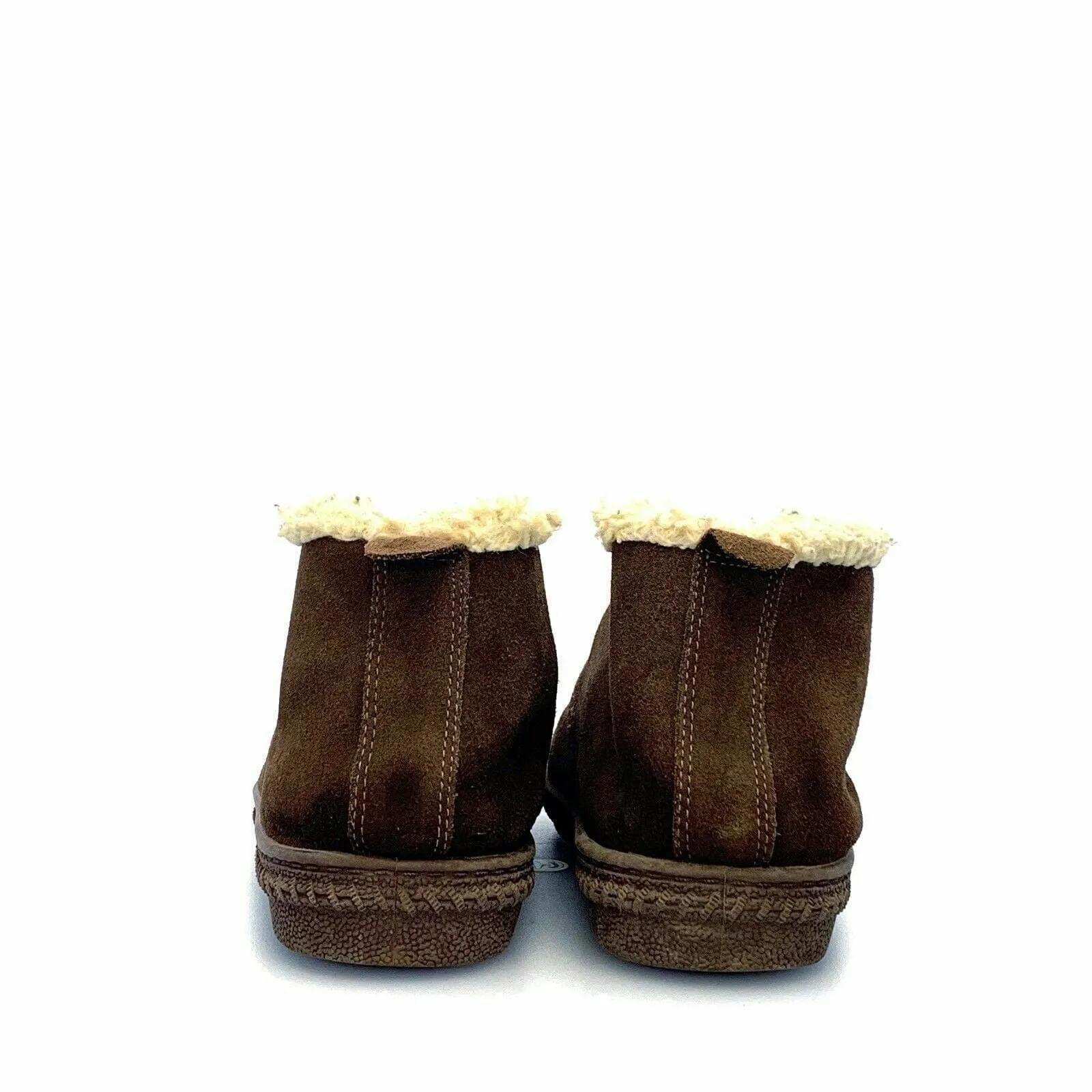 Cozy Laguna Ankle Boots Brown Faux Fur Slip On Shoes Size 8