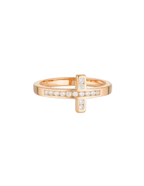 Georgini Spiritus Wrap Cross Ring - Rose Gold