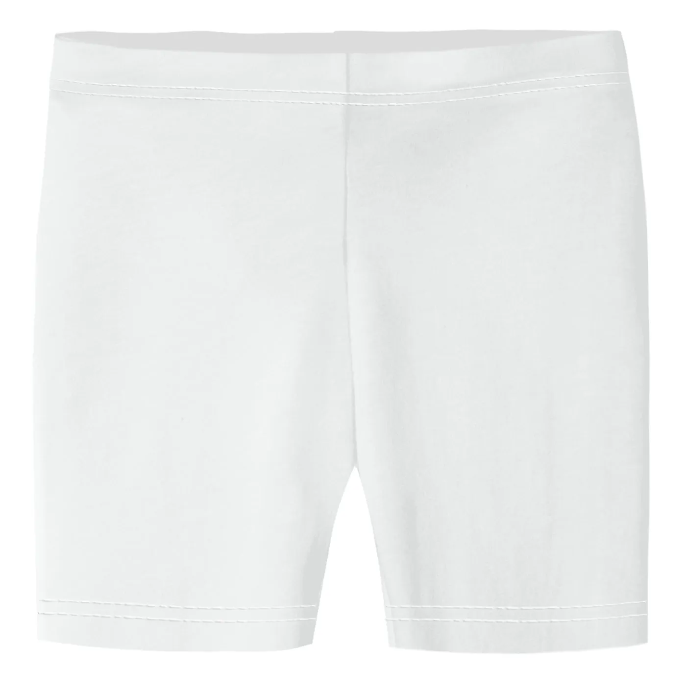 Girls Soft 100% Cotton Bike Shorts | White