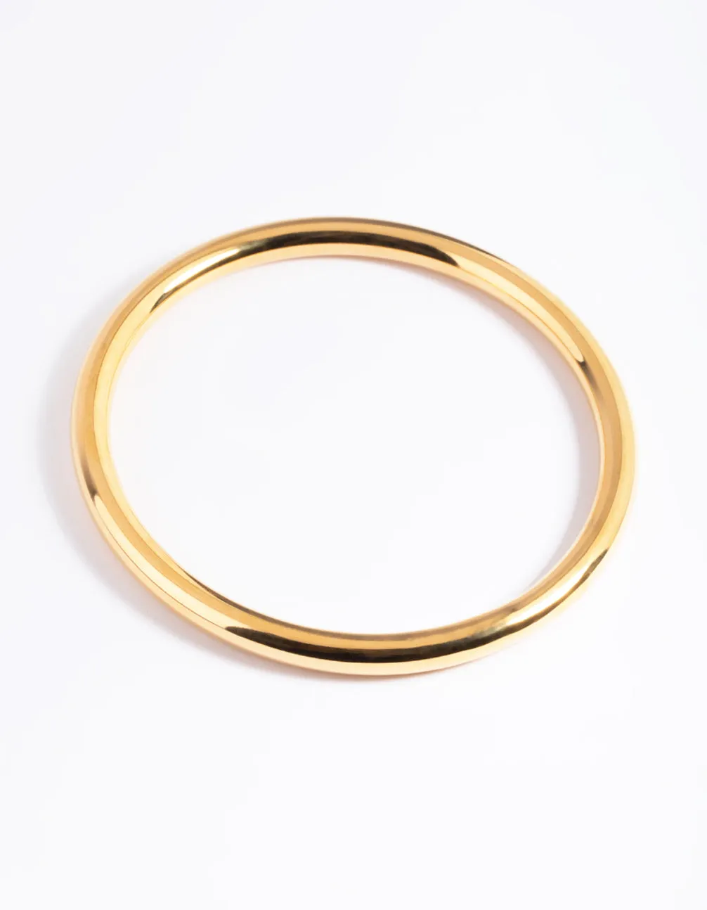 Gold Plated Stainless Steel Statement Round Bangle