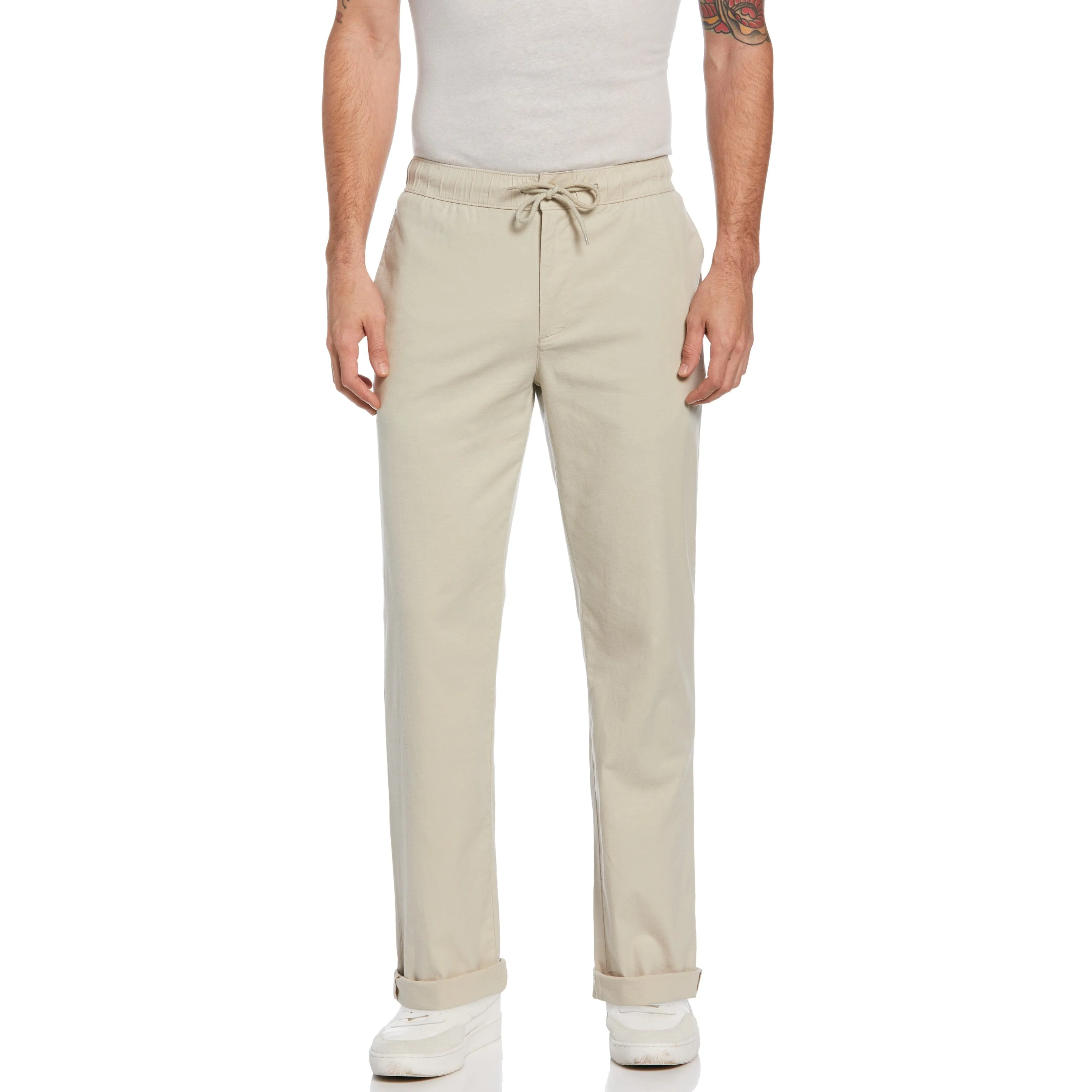 Linen Blend Pull-On Pants