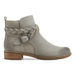 Nicole Round Toe Stacked Heel Casual Booties