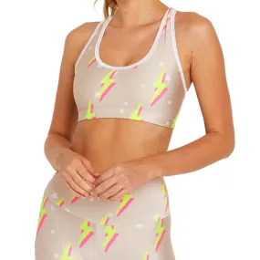 Nude Neon Bolts Sports Bra