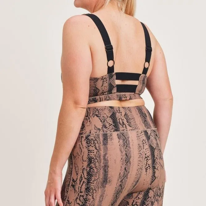 Royal Curves Dark Serpentine Snake Print Highwaist Set