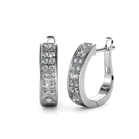 Sawyer 18k White Gold Plated Crystal Hoop Earrings for Women