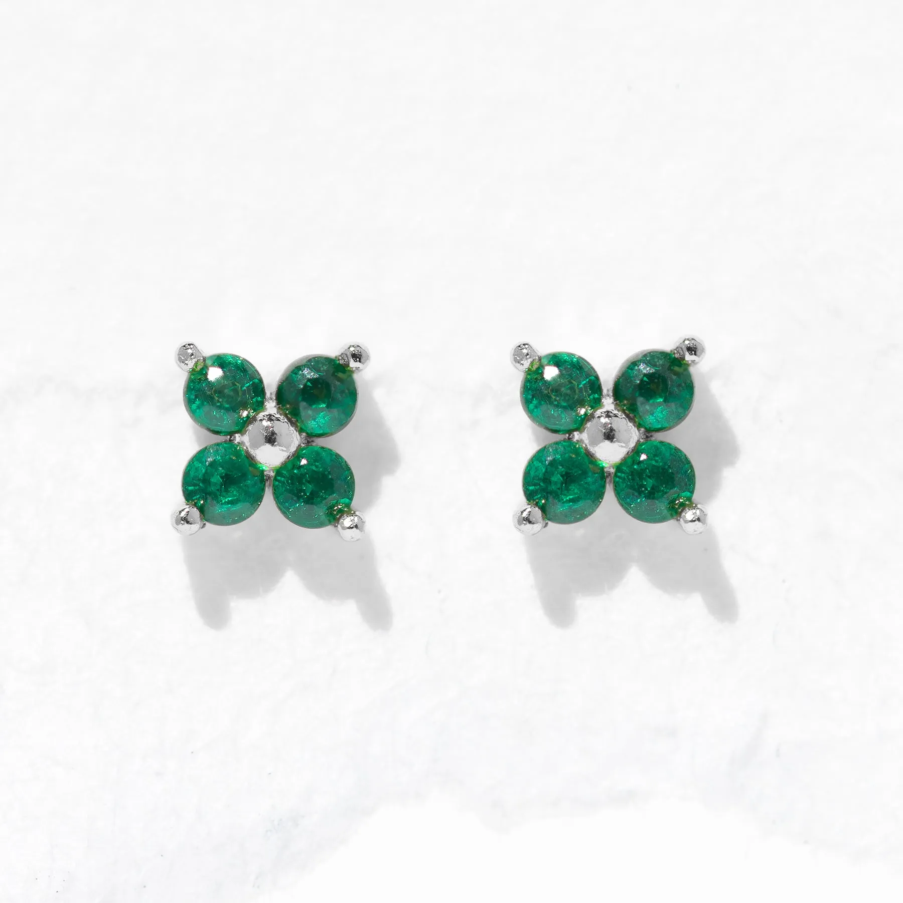 Teeny Tiny Emerald Cluster Studs