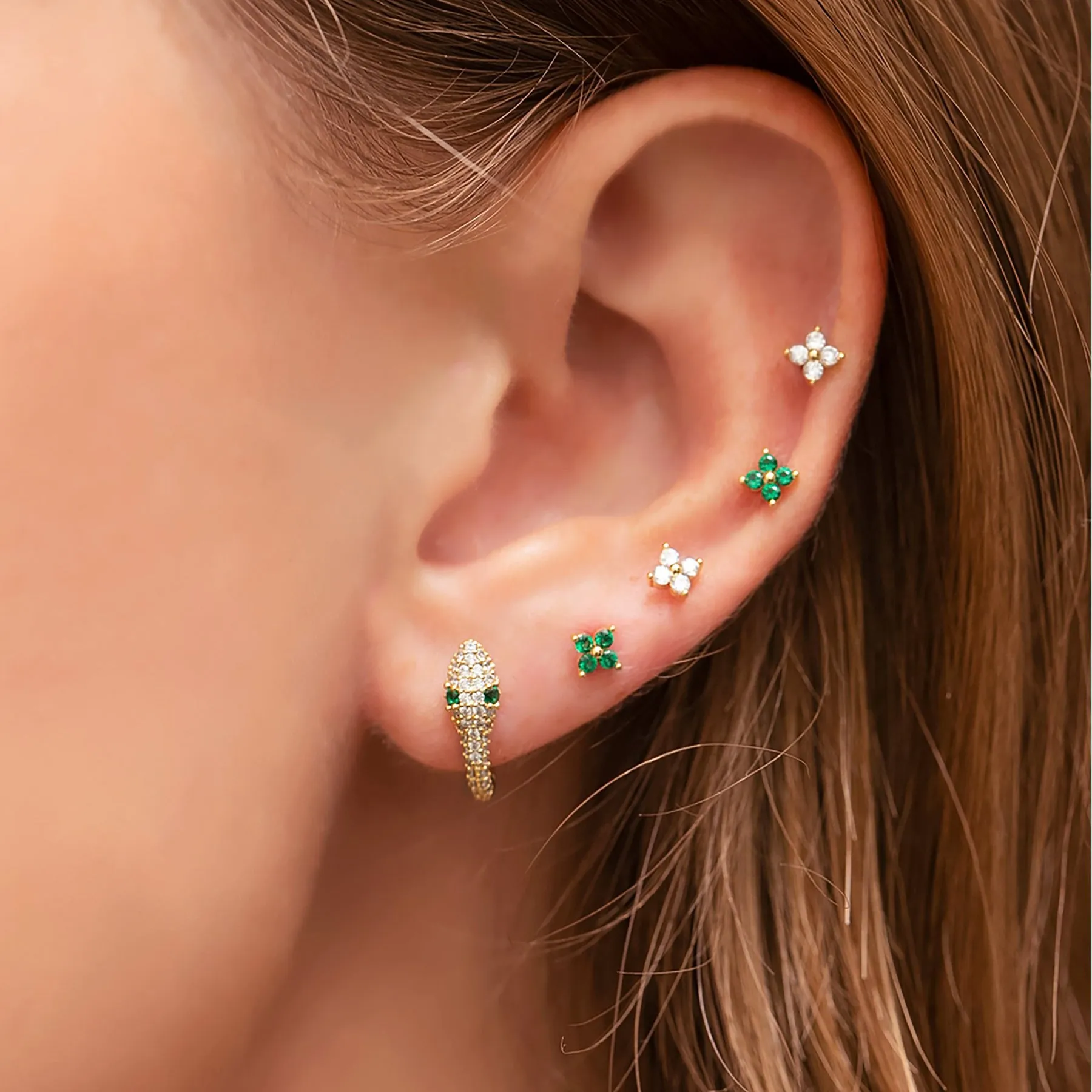 Teeny Tiny Emerald Cluster Studs