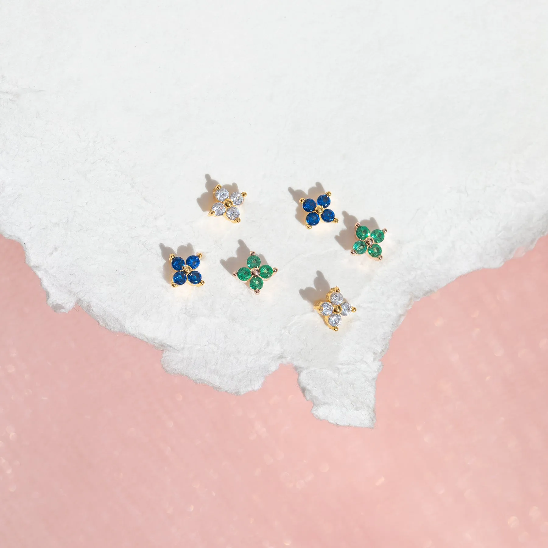 Teeny Tiny Emerald Cluster Studs