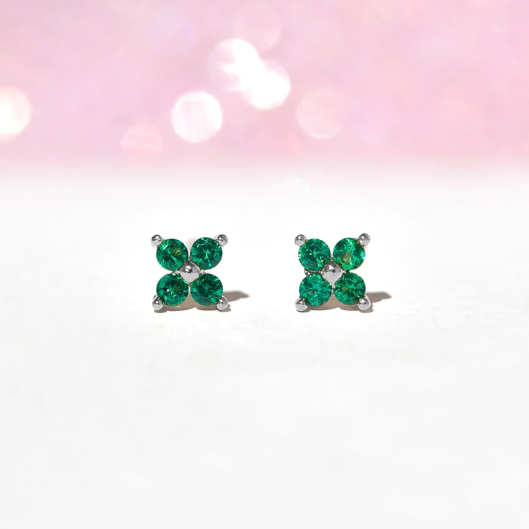 Teeny Tiny Emerald Cluster Studs