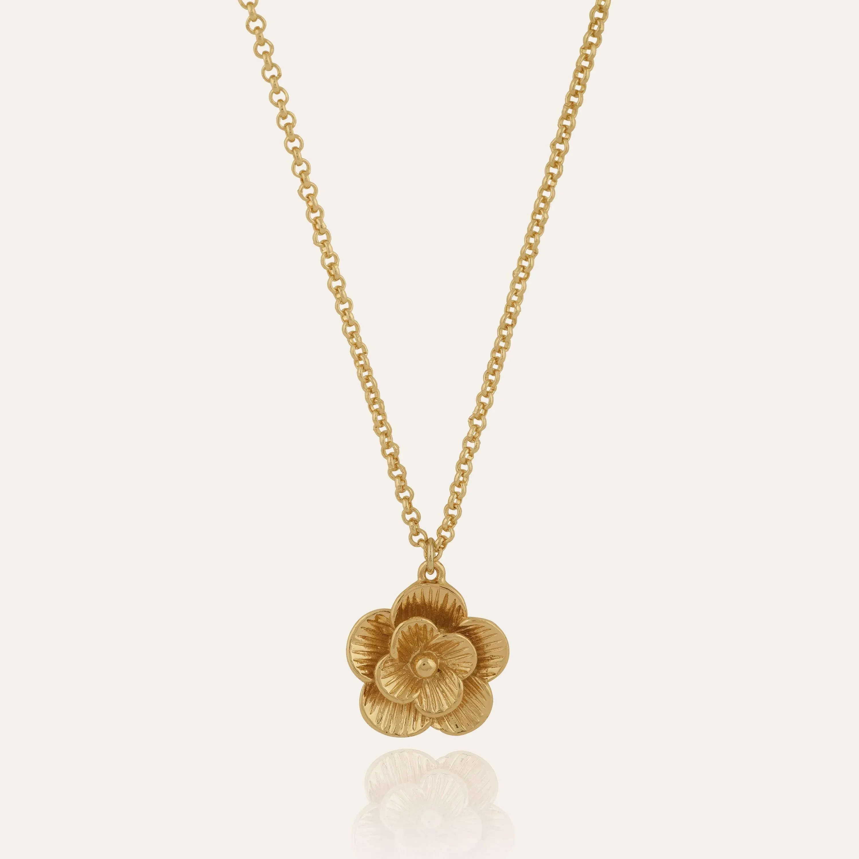 TFC 24K Rose Flower Gold Plated Pendant Necklace