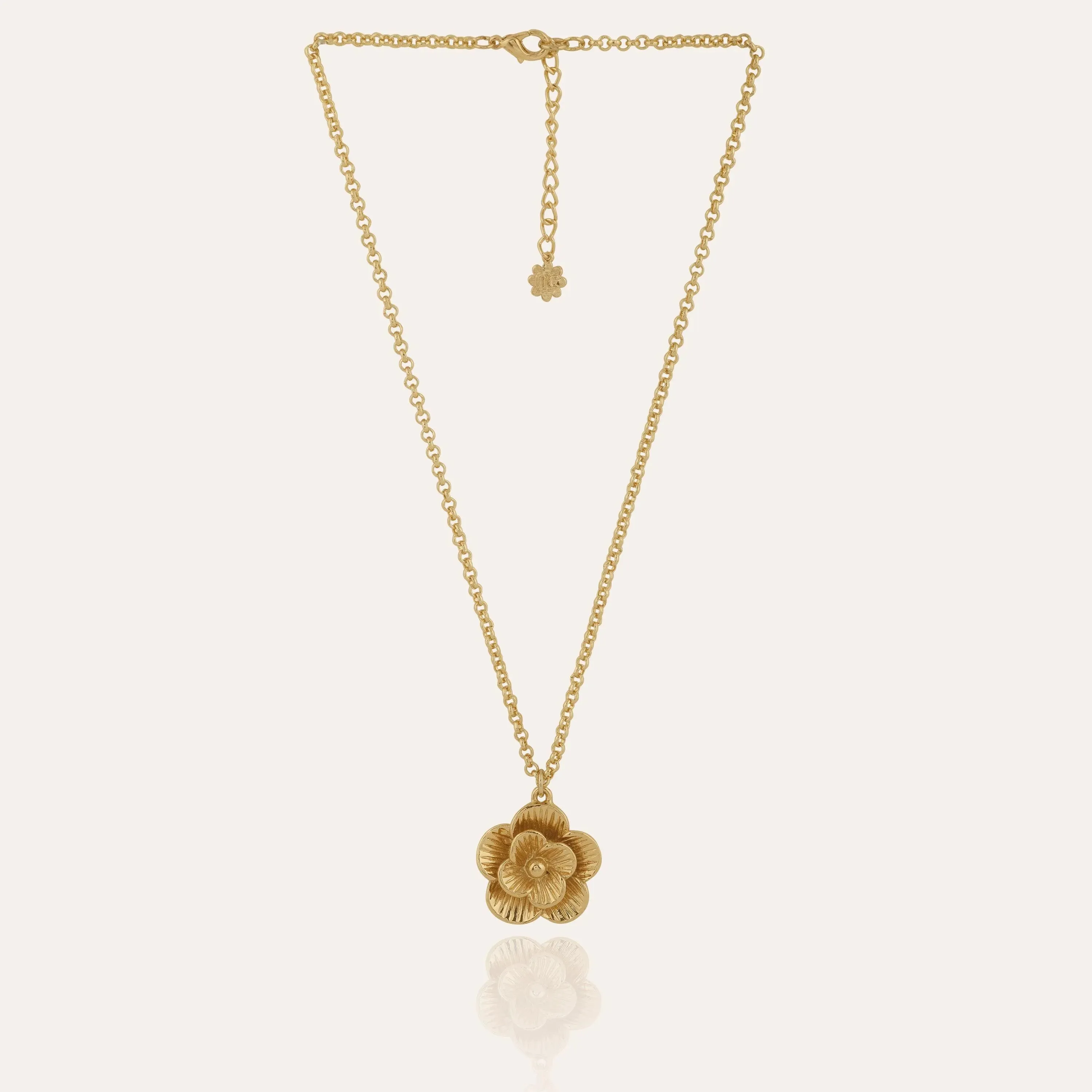 TFC 24K Rose Flower Gold Plated Pendant Necklace