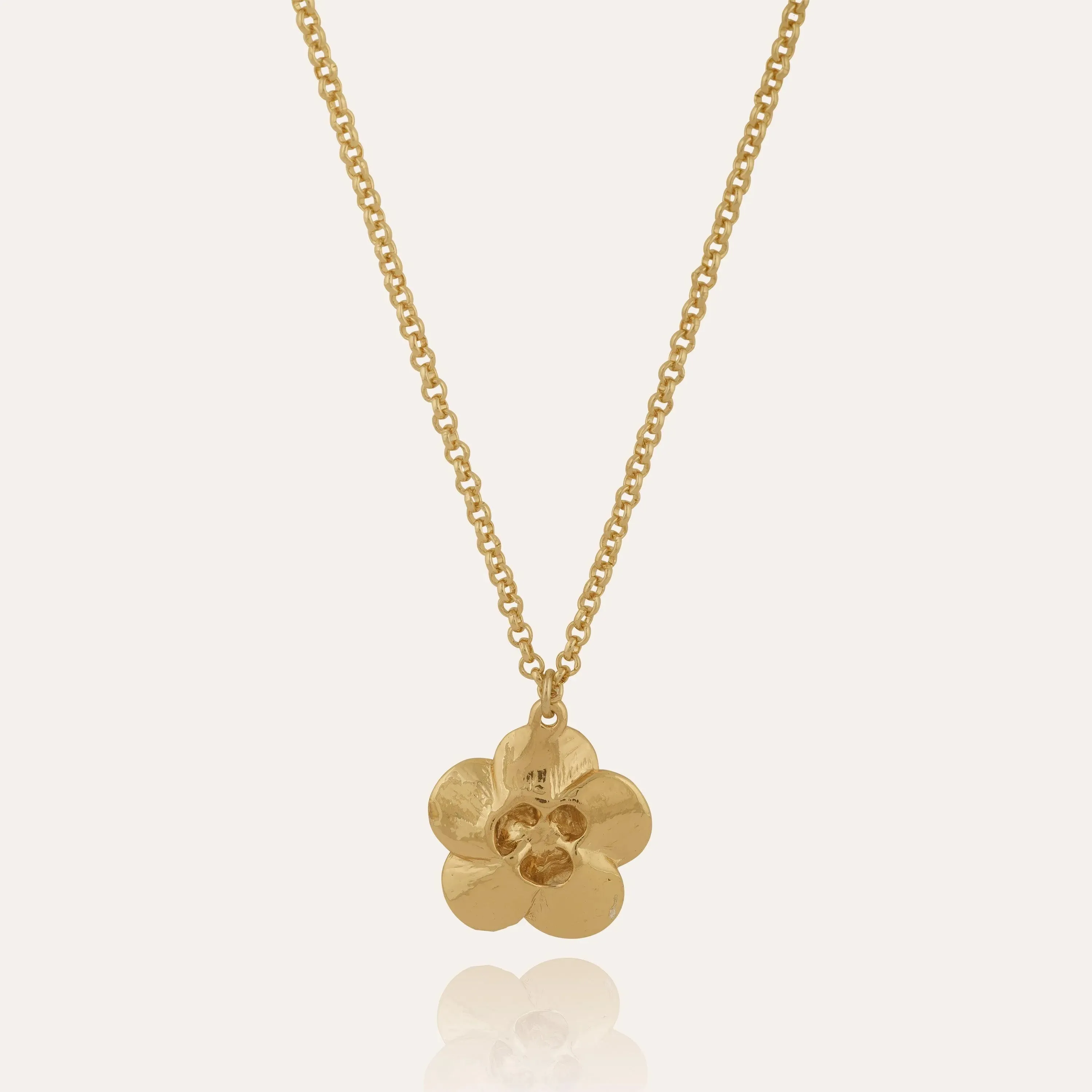 TFC 24K Rose Flower Gold Plated Pendant Necklace