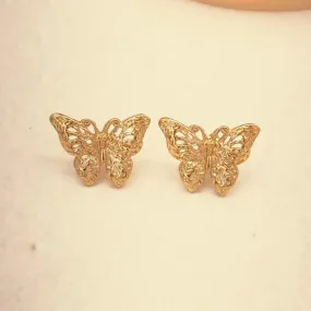 TFC Adorb Butterfly Gold Plated Stud Earrings