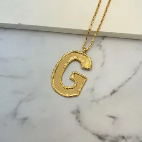 TFC Big Letter G - 24K Gold Plated Long Pendant Necklace