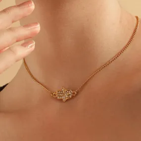 TFC Hamsa Gold Plated Pendant Necklace