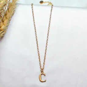 TFC Small Letter C - Gold Plated Pendant Necklace