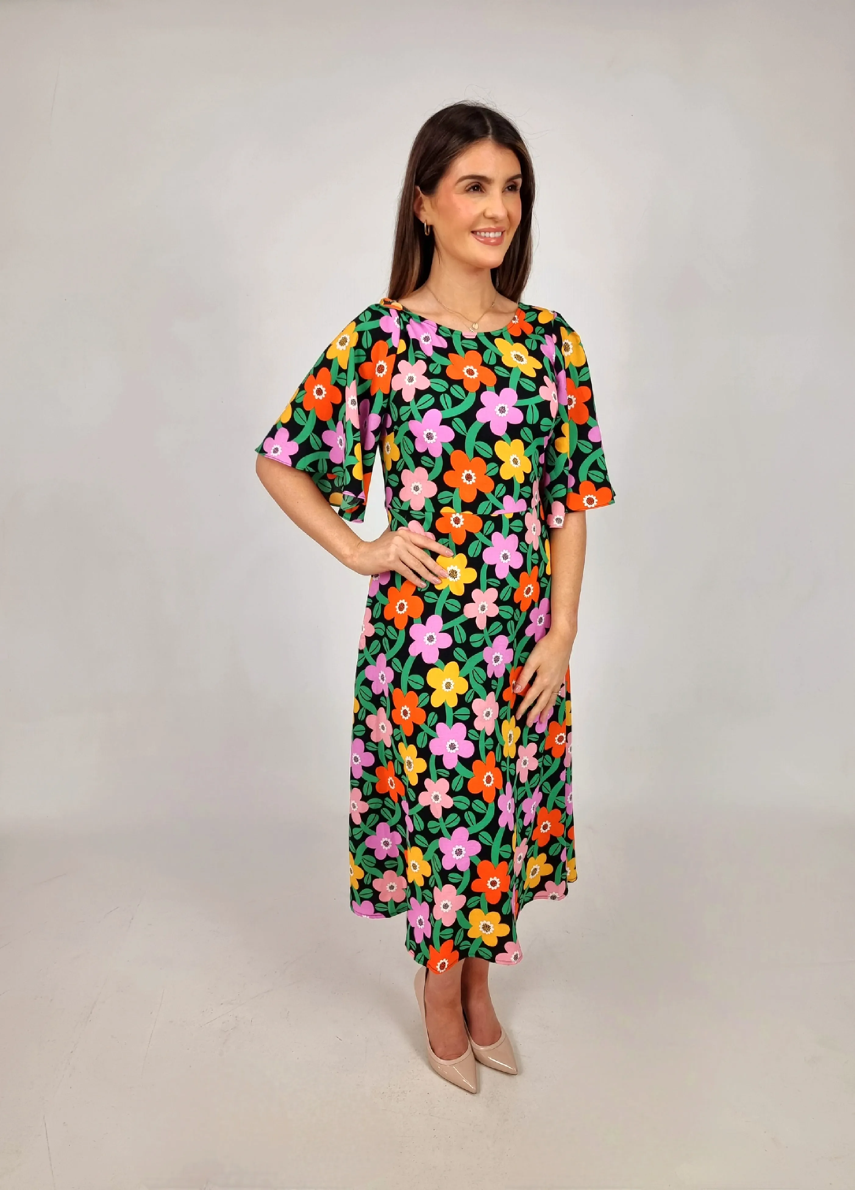 Traffic People Multi Coloured Floral Serena Dress